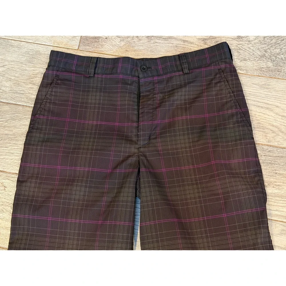 Nike Golf Plaid Shorts 32 Mens Performance 360203 Stretch Chino Long Length